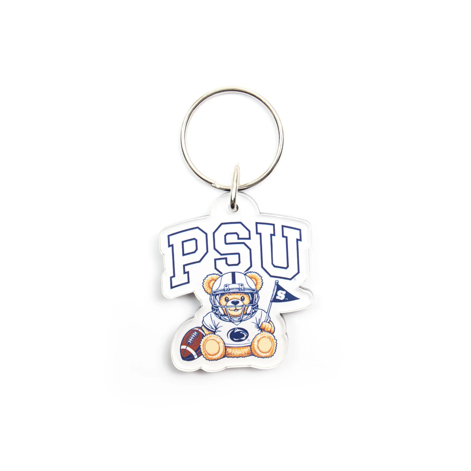 Penn State Acrylic Football Bear Keychain