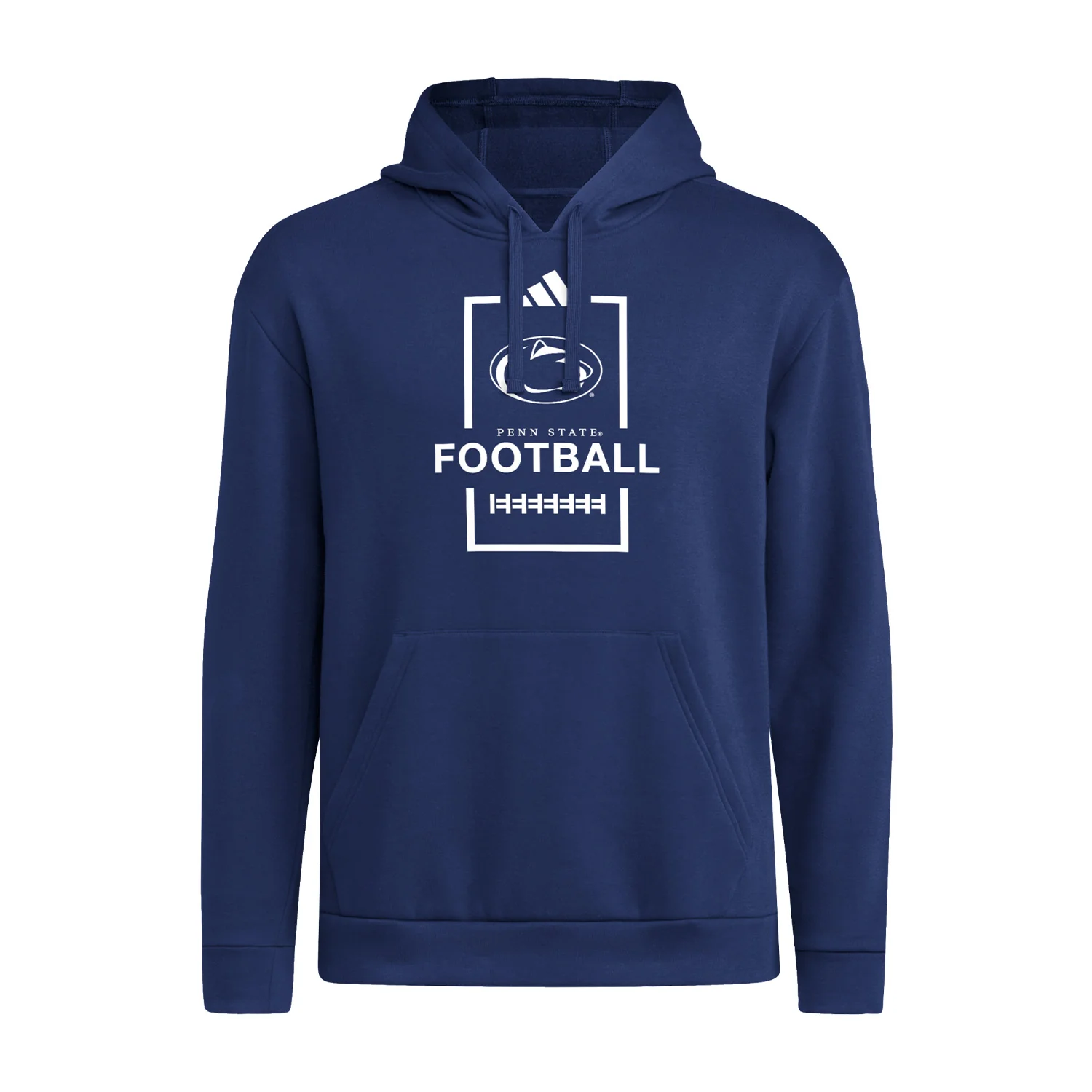Penn State adidas Football Laces Fleece Hooded Sweatshirt - Image 2
